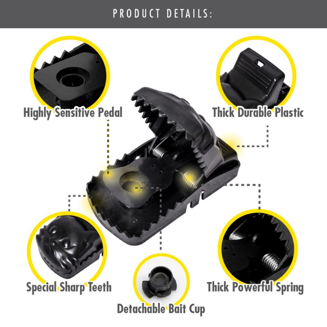 Heavy-Duty Black Mouse Trap ๐ญ๐ฅ | Safe, Reusable & Powerful Grip