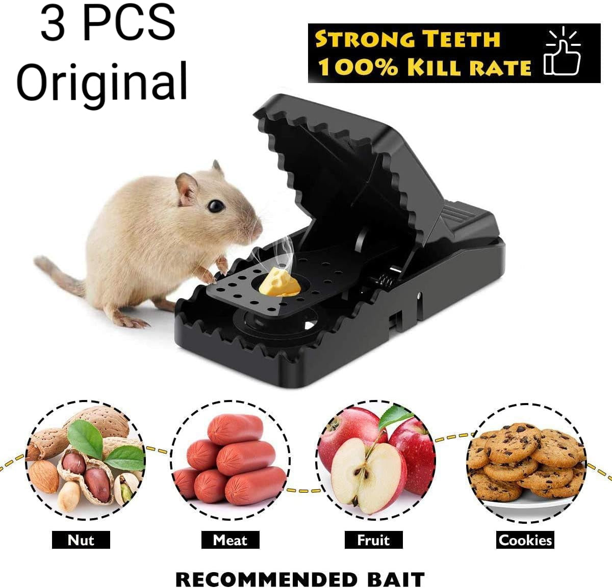 Heavy-Duty Black Mouse Trap ๐ญ๐ฅ | Safe, Reusable & Powerful Grip